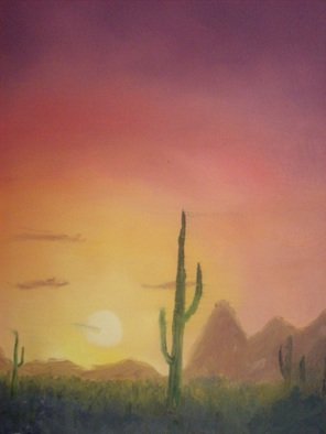 John Hughes; Arizona Sunset, 2016, Original Painting Oil, 16 x 20 inches. Artwork description: 241 Original Oil Painting on Double Primed Cotton Canvas. Unframed. ...