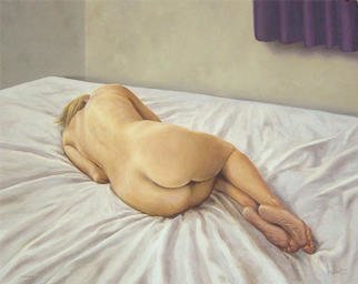John Carwithen; Enough, 2003, Original Painting Oil, 20 x 16 inches. Artwork description: 241 Sleep can be our escape. ...