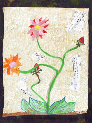 John Douglas; In The Garden Like Yeats 1, 2015, Original Painting Other, 21 x 29.7 cm. Artwork description: 241    Gouache and music sheet collage on paper. 1 of a series.  ...