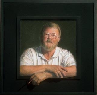 John Hunn; SELF PORTRAIT, 2012, Original Pastel, 15 x 15 inches. 