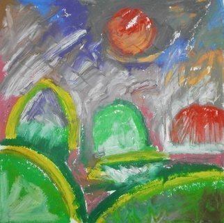 John Sims, 'Heat Broke Today', 2017, original Pastel Oil, 21 x 21  inches. Artwork description: 1758 June, the heat wave broke today but humidity is high and rain storm on the way...