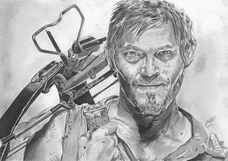 Chris Jones; Daryl Dixon  The Walking Dead, 2013, Original Drawing Pencil, 28 x 20 cm. Artwork description: 241       Graphite pencil mechanical 0. 5 & 0. 7 H, 2B & 6B                     ...