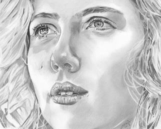 Chris Jones; Scarlett Johansson, 2013, Original Drawing Pencil, 20 x 28 cm. Artwork description: 241     graphite pencil H, B, 2B, 3B & 6B 0n Bristol smooth paper    ...