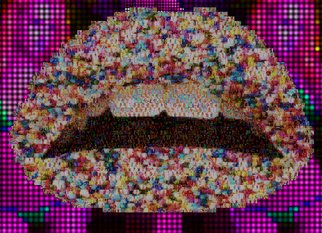 John Lijo; Candy Lips Collage, 2010, Original Collage, 60 x 40 inches. Artwork description: 241  Candy lips made from beauties factory! Dimension 60 x 40 Inches. ...