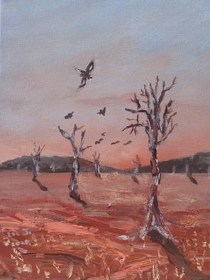 Eve Jorgensen; Outback No 2, 2019, Original Painting Acrylic, 20 x 25 cm. Artwork description: 241 Inspired by the dusty , dry, red earth and sparseness of the vast AustralianCentral Outback...