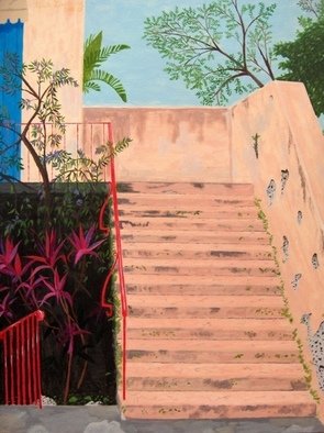 Joshua Goehring; Venetian Steps, 2007, Original Painting Acrylic, 15 x 20 inches. Artwork description: 241  Original acrylic on illustration board painting of a stairway at the Venetian Pool in Coral Gables, FL. ...