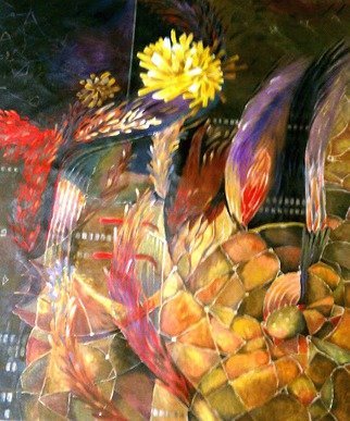 Jan Pozzi; Gold Burst, 2014, Original Painting Acrylic, 38 x 46 inches. Artwork description: 241  Burst of Gold reigning over feathers and colors. On Canvas ...
