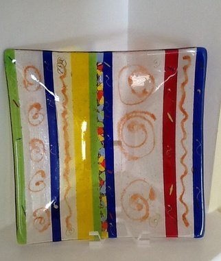 Judit Gabor; Stripes, 2009, Original Glass Fused, 28 x 28 cm. 