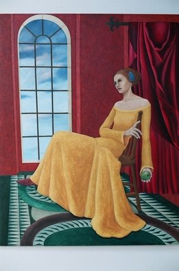 Judyta Bil; Eve, 2006, Original Painting Oil, 48 x 60 inches. Artwork description: 241  Nicely textured background and dress. ...
