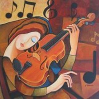 Judy Dollosa; Violin, 2005, Original Painting Acrylic, 45 x 45 cm. Artwork description: 241 Original Acrylic painting on Canvas...