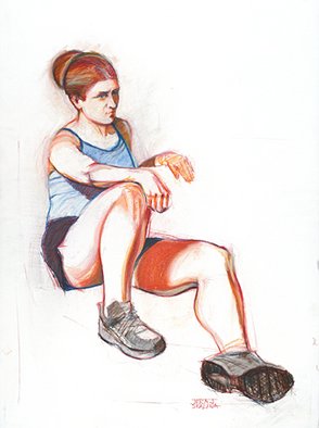 Juraj Skalina; Resting, 2004, Original Pastel, 22 x 28 inches. 