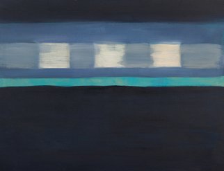 Didzis Kadaks; THREE, 2007, Original Painting Oil, 130 x 100 cm. Artwork description: 241   night, train, dark, darkness, peace, landscape, lights, motion  ...