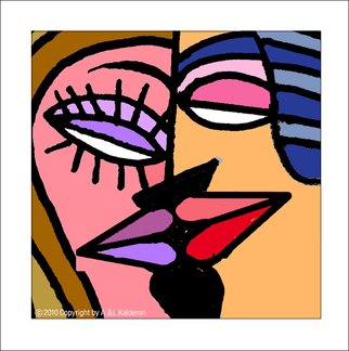 Asher Kalderon; KISS Number 2, 2013, Original Digital Print, 30 x 30 cm. Artwork description: 241     One edition of digital giclee prints  in grotesque style signed by the artist. Look for background variations of the same theme.You can order different size of this print.  ...