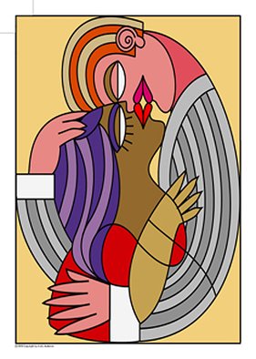 Asher Kalderon; KISS Number 4, 2013, Original Printmaking Giclee, 50 x 70 cm. Artwork description: 241      KISS 4 ONE painting from edition of paintings digitally giclee printed in grotesque style and signed by the artist. ALL KISS number. . . paintings are created with somehow funny look about kisses, love, sex as presented in movies and TV stories. PASTEL soft and sensitive colors create sentimental ...