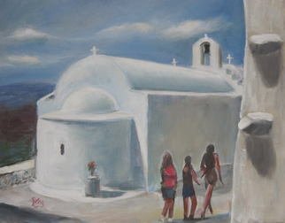Aris Kalafatis; Amorgos, 2009, Original Painting Acrylic, 50 x 40 cm. 