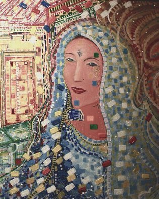Ekaterina Popova; Homecoming, 2017, Original other, 30 x 50 cm. Artwork description: 241 Rain, travel, warm, color, primitivism, expressionism, abstract, woman, mosaic...