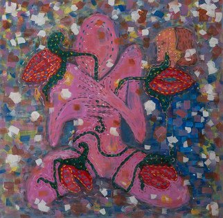 Ekaterina Popova; Romance, 2016, Original other, 57 x 58 cm. Artwork description: 241 Acrylic, Canvas, Pink, silhouette, abstraction, flowers, modern...