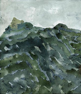 Keith Wilson; WicklowMts, 2003, Original Printmaking Giclee, 19 x 20 inches. Artwork description: 241 On a recent trip to Ireland the intimate scale of the Wicklow Mountains provided inspiration for a series of green watercolors painted with a Chinese brush and watercolor mixed with sumi ink....