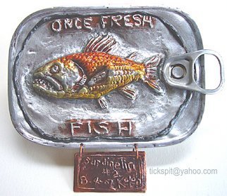 L. Kelen; Sardine Tin Number 2, 2007, Original Metalsmith, 5 x 4 inches. Artwork description: 241 Results of chasing and repousse....