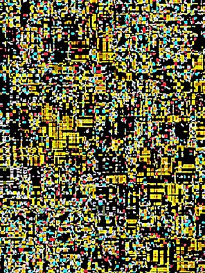 Ken Slabach; City, 2006, Original Digital Art, 12 x 16 inches. Artwork description: 241  Small points of color on a black background suggest busy streets in a large city at night. Signed and numbered by the artist. Includes Certificate of Authenticity.      ...