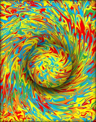 Ken Slabach; Swirl, 2012, Original Digital Art, 20 x 24 inches. Artwork description: 241  Hand painted background texture swirling behind a stylized sphere. Light and shadow create a three dimensional illusion. Signed and numbered by the artist. Includes Certificate of Authenticity.       ...