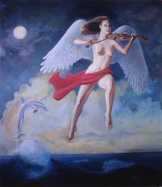 Kevin Wakefield; Dolphin Song, 2000, Original Painting Oil, 40 x 55 inches. Artwork description: 241   Angel  ...