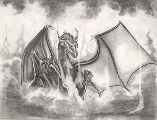 Mike Cuff; Dragon, 2012, Original Drawing Pen, 11 x 14 inches. 