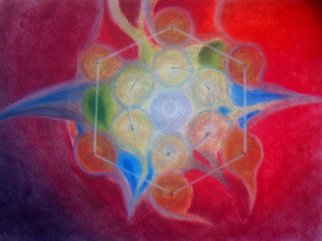 Kiron Kurian; Seed, 2014, Original Pastel, 20 x 10 inches. Artwork description: 241  The Sacred image of the heart of hearts, that is both within and without. The cornerstone of this universe and the next. Metaphorical artwork done with soft pastels, digital interface, mixed media and love. ...