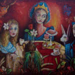 Karl James; Alces Teaparty, 2008, Original Painting Oil, 180 x 120 cm. Artwork description: 241  part of the Alice in wonderland inspires series ...