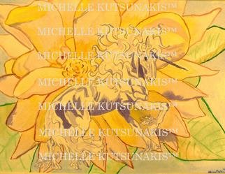 Michelle Kutsunakis; Flower Unicorn, 1996, Original Watercolor, 3 x 2 feet. Artwork description: 241  Watercolor painting. . . Matted. . . Size is a bit smaller then stated. . . ...