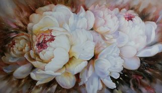 Viktoria Lapteva; Peonies, 2016, Original Painting Oil, 130 x 73 cm. Artwork description: 241  Peonies, flowers, white peonies...