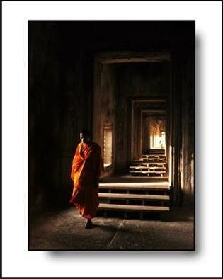 Larry Kiesel; Quiet Monk, 2005, Original Photography Color, 11 x 14 inches. Artwork description: 241 This image was made at Angkor Wat in Cambodia....