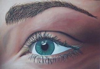 Kristen Temple; Hypnosis, 2003, Original Painting Oil, 36 x 24 inches. Artwork description: 241  Close- up of eye ...