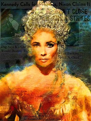 Leah Devora; Cleopatra Elizabeth Taylo..., 2015, Original Mixed Media, 24 x 30 inches. Artwork description: 241  Cleopatra aEUR