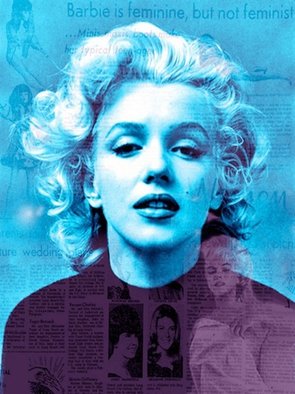 Leah Devora; Marblue Marilyn Monroe Ma..., 2015, Original Mixed Media, 24 x 30 inches. Artwork description: 241  Marblue aEUR
