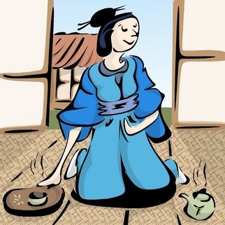 L Gonzalez; Preparing The Tea, 2007, Original Computer Art, 25 x 25 inches. Artwork description: 241  A young Japanese woman prepares tea withing her home in ancient Japan. ...