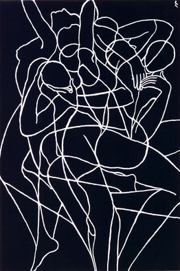 Lia Chechelashvili; Illusion, 1990, Original Drawing Gouache, 50 x 72 cm. Artwork description: 241  gouache on cardboard...