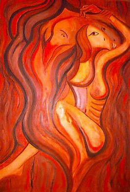Erik John Bertel; Jealousy, 1999, Original Painting Oil, 29 x 42 inches. Artwork description: 241 Early work combining color, imagery and emotion....