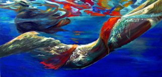 Lina Golan; Pool Swimmer, 2009, Original Painting Oil, 120 x 80 cm. 