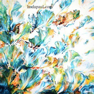 Linda Paul; Turquoise Bloom, 2021, Original Painting Acrylic, 36 x 36 inches. Artwork description: 241 I am inspired by the colors and feeling of being at the beach. This abstract paintings is  part of  my new flow series. I use  anything from air guns, hair dryers,  straws, blowing, and tilting to get these beautiful abstract patterns. Even though they may see completely ...