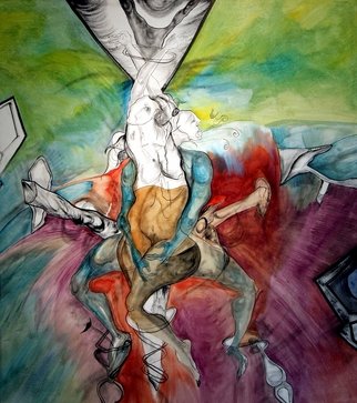 Javed Jalil; CRUCIFIED WOMAN, 2009, Original Painting Oil, 4 x 5.2 feet. Artwork description: 241  CRUCIFIED WITH DESIRE , SALVATION INTO THE DEPTH OF HUMAN LONGING. ...