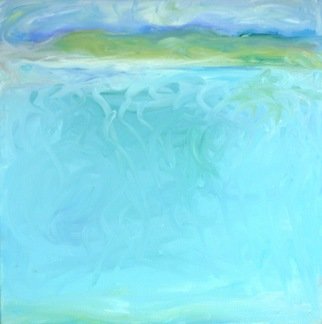 Lisa Reinke; Finger Painting, 2009, Original Painting Oil, 18 x 18 inches. Artwork description: 241  Abstract landscape finger painted in oils on canvas, inspired by my harbor view.  I like the movement and the color.  It's an experiment for me, so I' m selling it at less than my usual price.   ...