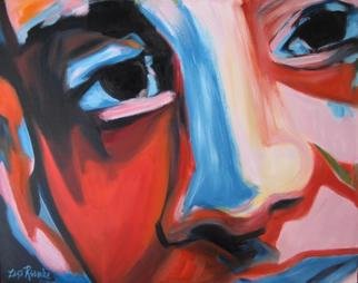 Lisa Reinke; Meanwhile, 2006, Original Painting Oil, 30 x 24 inches. Artwork description: 241 This face makes me think, first, of a comic book panel, and second, of weaving through pedestrian traffic as we all sidle along to avoid collisions. I decided to title the painting 