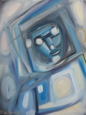 Lisa Reinke; Spaceman, 2008, Original Painting Oil, 12 x 16 inches. Artwork description: 241  My abstract astronaut is part of the space he visits. ...