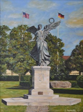 Lisa Parmeter; Winged Victory, 2003, Original Painting Oil,   inches. Artwork description: 241  Winged Victory, 1st Infantry Division in Wuerzburg, Germany before she was moved to Fort Riley, Kansas with the Division HQs. ...