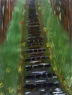 Reena Thomas; Stairway To Home, 2016, Original Painting Acrylic, 16 x 12 inches. 