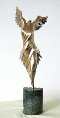 Liubka Kirilova; Bronze Abstract Sculprure..., 2016, Original Sculpture Bronze, 8 x 24 cm. Artwork description: 241  Sculpture Bronze NIKE - Victory Goddess abstract statue ...
