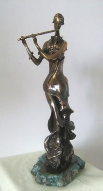 Liubka Kirilova; Music, 2014, Original Sculpture Bronze, 11 x 38 inches. Artwork description: 241 Music Divine melody of the Flute ...