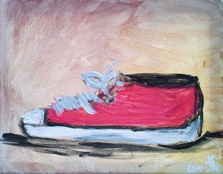Loretta Nash; Red Tennis Shoe, 2014, Original Painting Acrylic, 11 x 14 inches. Artwork description: 241     Memphis, sunset    ...