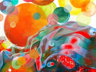 Lorie Ofir ; Sun Spots, 2013, Original Painting Oil, 40 x 30 inches. Artwork description: 241  Inspired by Florida's blazing sun and ocean waves, 